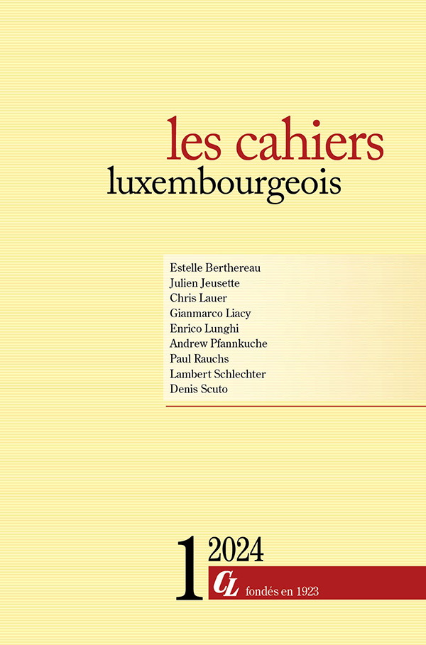 Couverture Les cahiers luxembourgeois Numéro 1 2024 Luxembourg